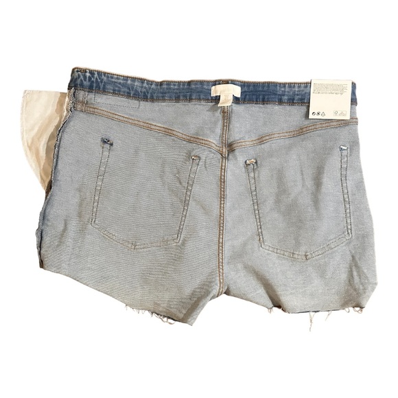 H&M Distressed Mom Fit Stretch Jean Shorts Cuffed High Rise Light Wash Size 18 - Picture 9 of 12